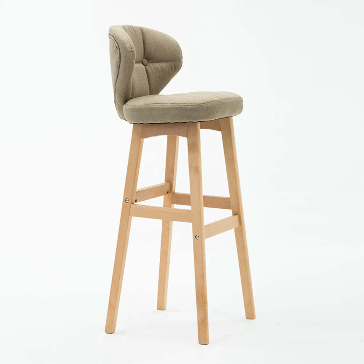 Green Upholstered Bucket Bar Stool with Backrest — Green / Black