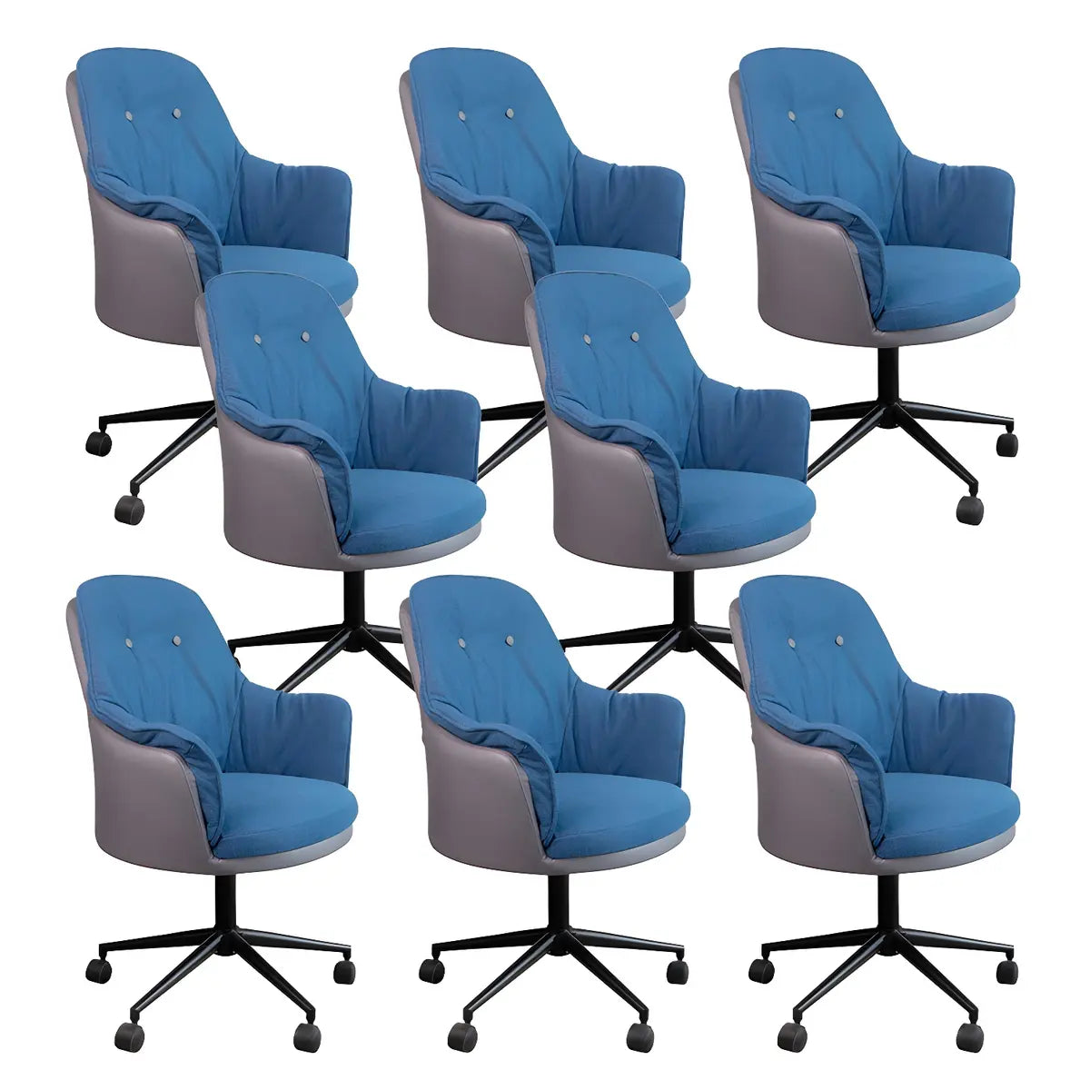 Contemporary Houndstooth Office Chair with Wheels — 1 Piece / Orange / Steel