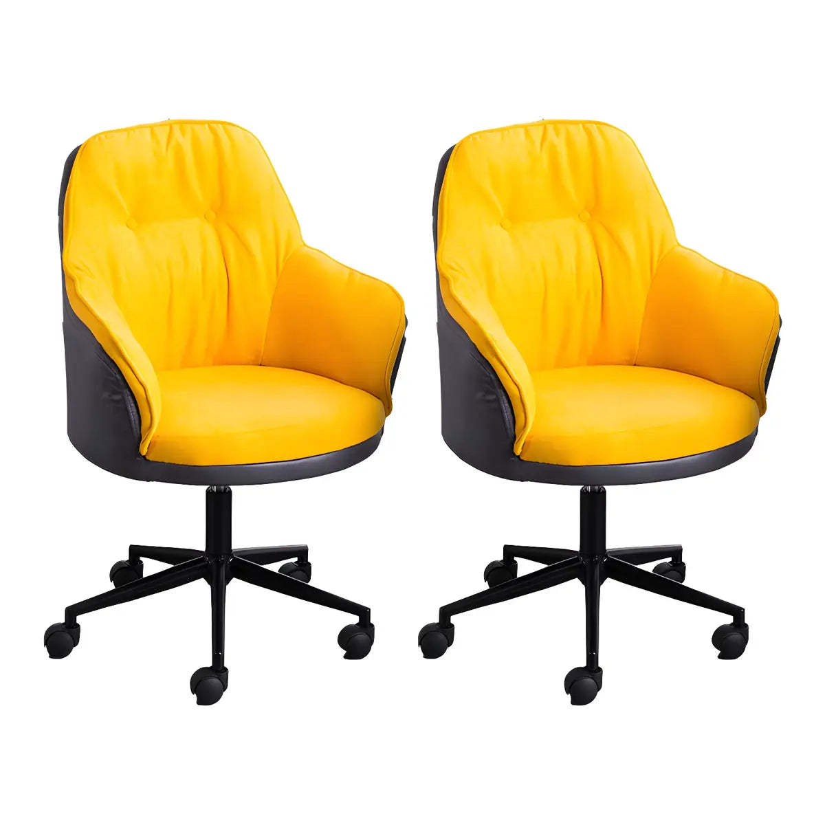Contemporary Houndstooth Office Chair with Wheels — 2 Piece Set / Light Gray / Nylon