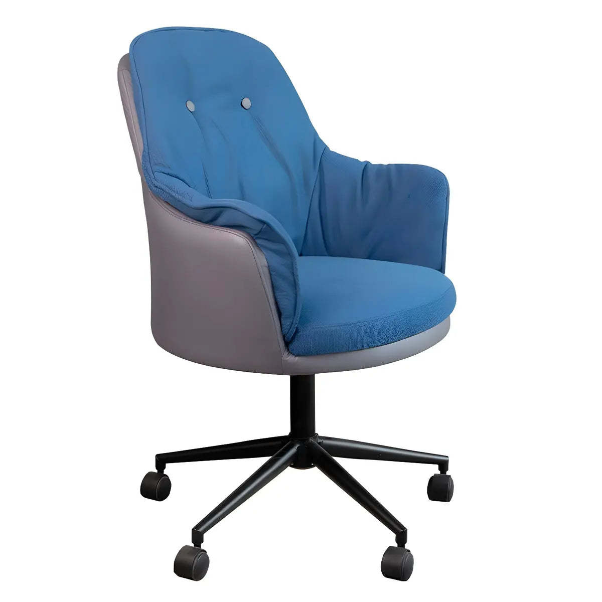 Gray steel houndstooth wheels office chairs - modern — Blue / Set of 1