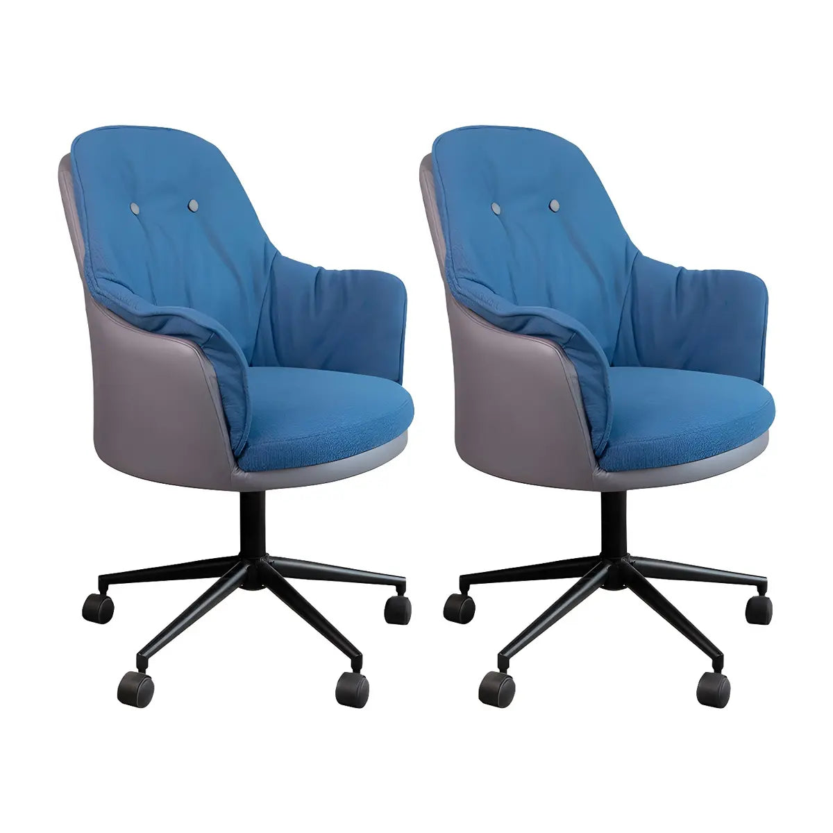Contemporary Houndstooth Office Chair with Wheels — 1 Piece / Green / Steel