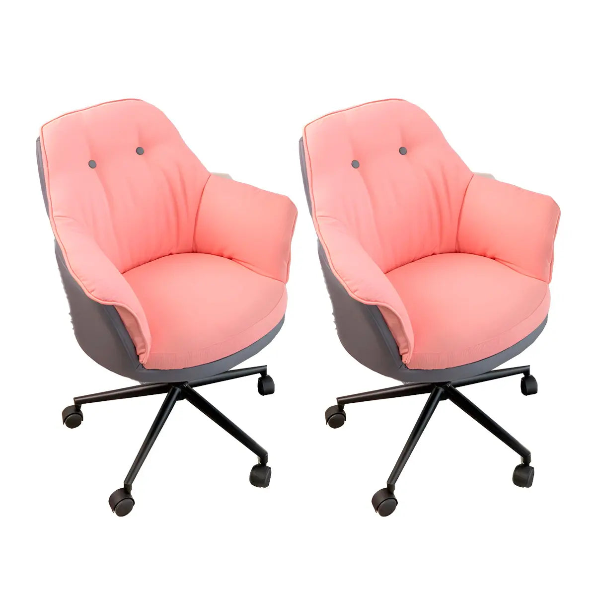Contemporary Houndstooth Office Chair with Wheels — 4 Piece Set / Yellow / Steel