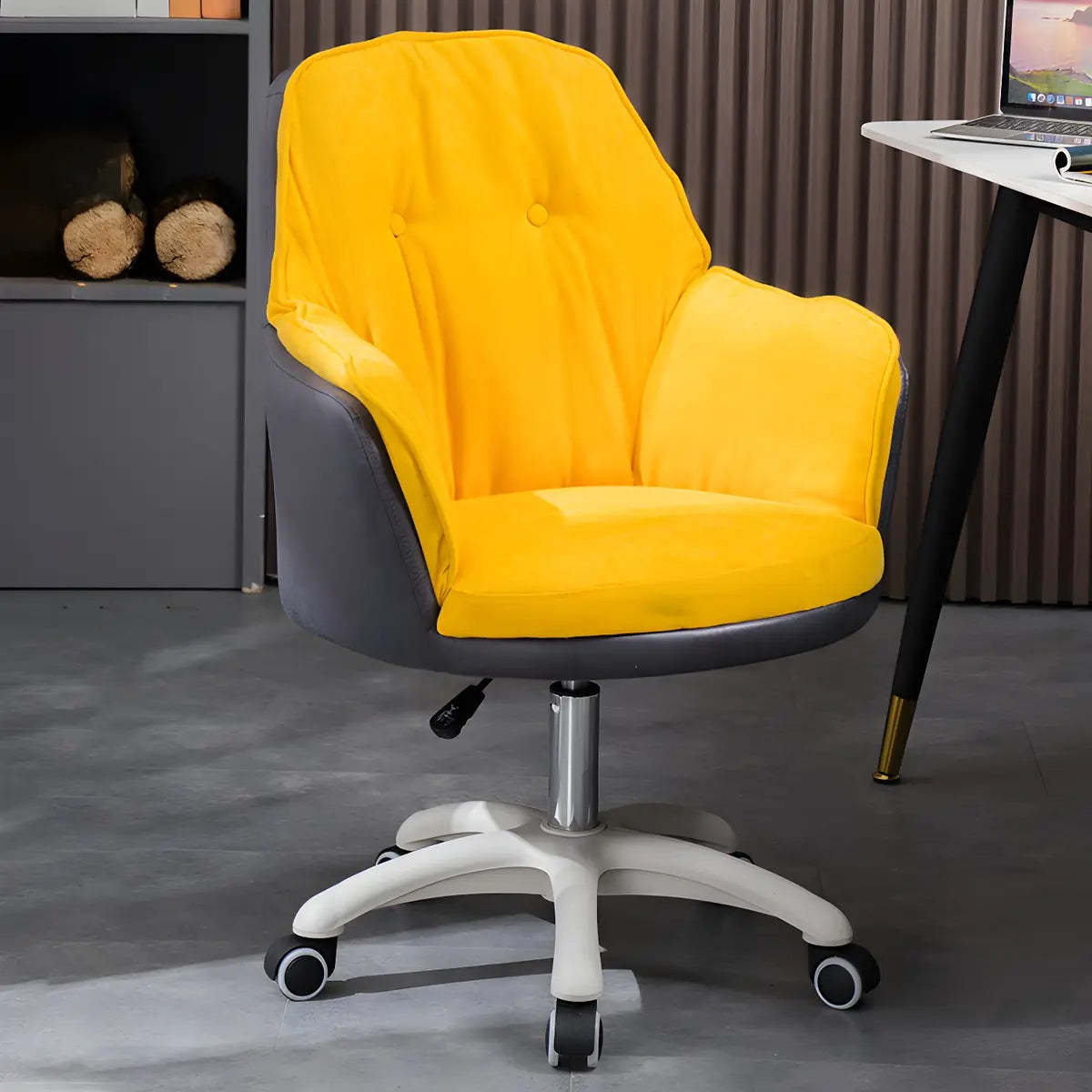 Contemporary Houndstooth Office Chair with Wheels — 6 Piece Set / Cyan / Nylon