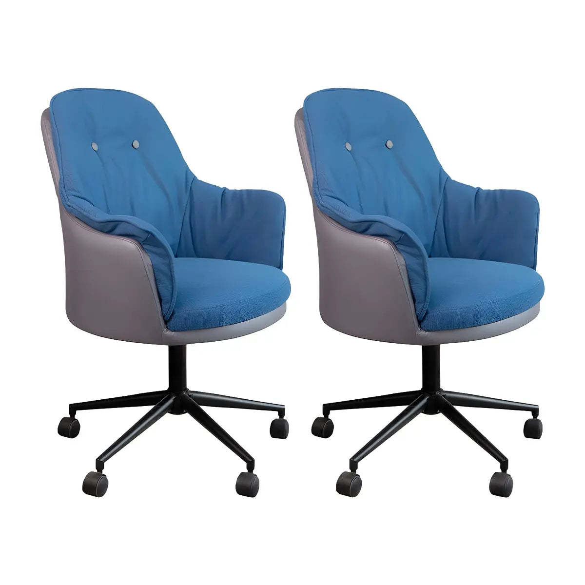 Contemporary Houndstooth Office Chair with Wheels — 1 Piece / Green / Steel