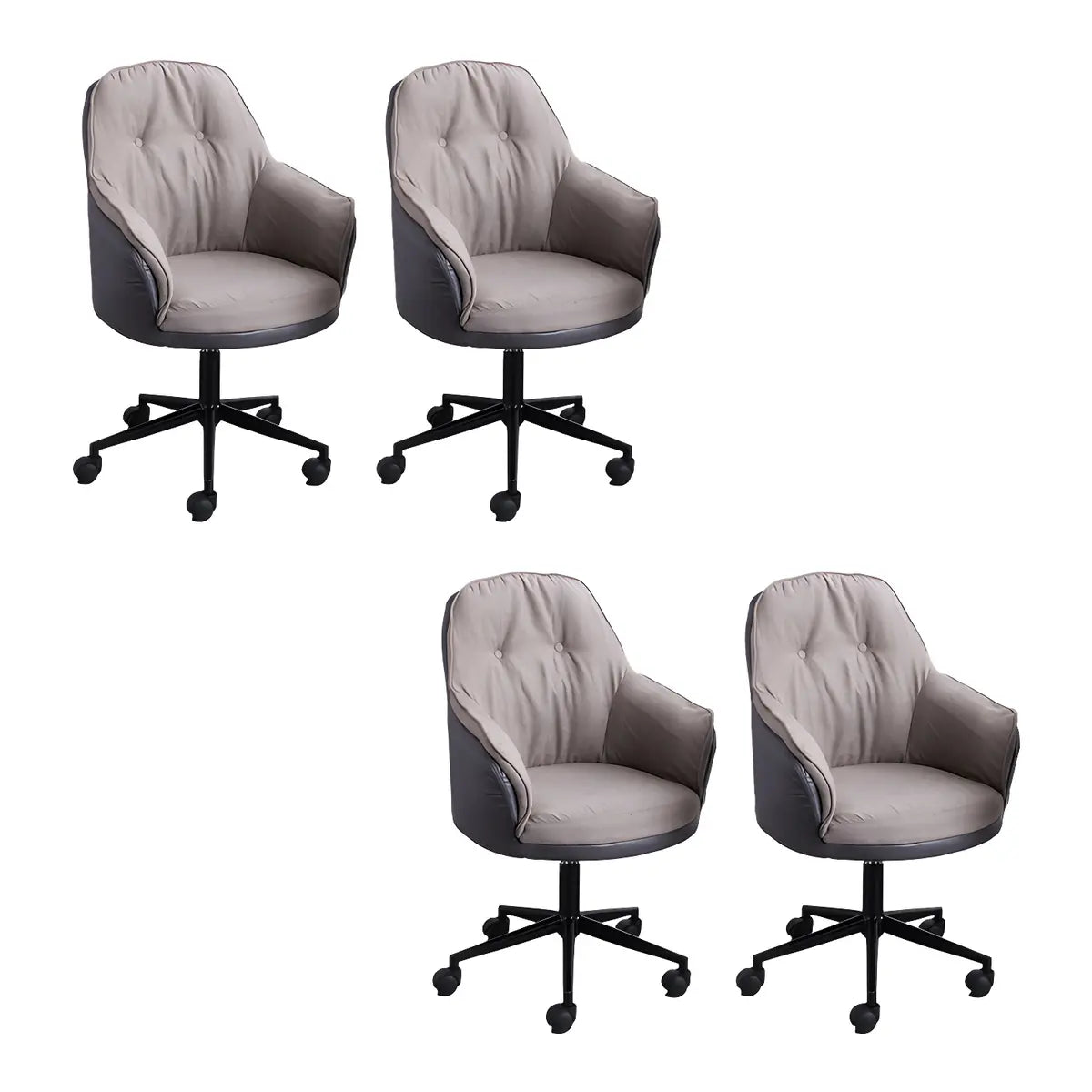 Contemporary Houndstooth Office Chair with Wheels — 6 Piece Set / Orange / Steel