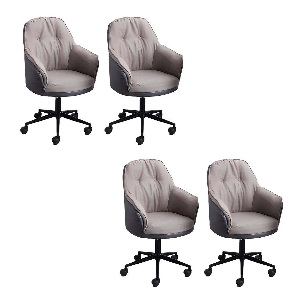 Contemporary Houndstooth Office Chair with Wheels — 6 Piece Set / Orange / Steel