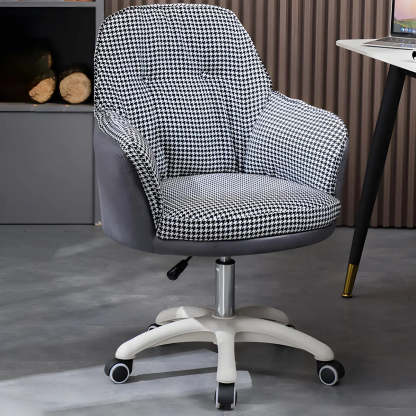 Contemporary Houndstooth Office Chair with Wheels — 6 Piece Set / Yellow / Steel