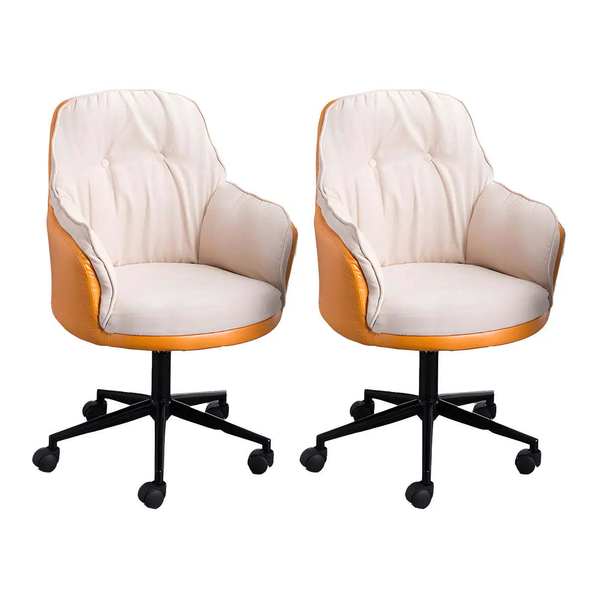 Contemporary Houndstooth Office Chair with Wheels — 8 Piece Set / Grey / Steel