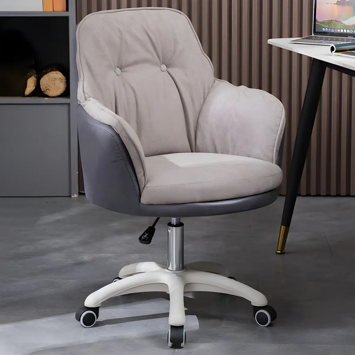 Contemporary Houndstooth Office Chair with Wheels — 8 Piece Set / Yellow / Nylon