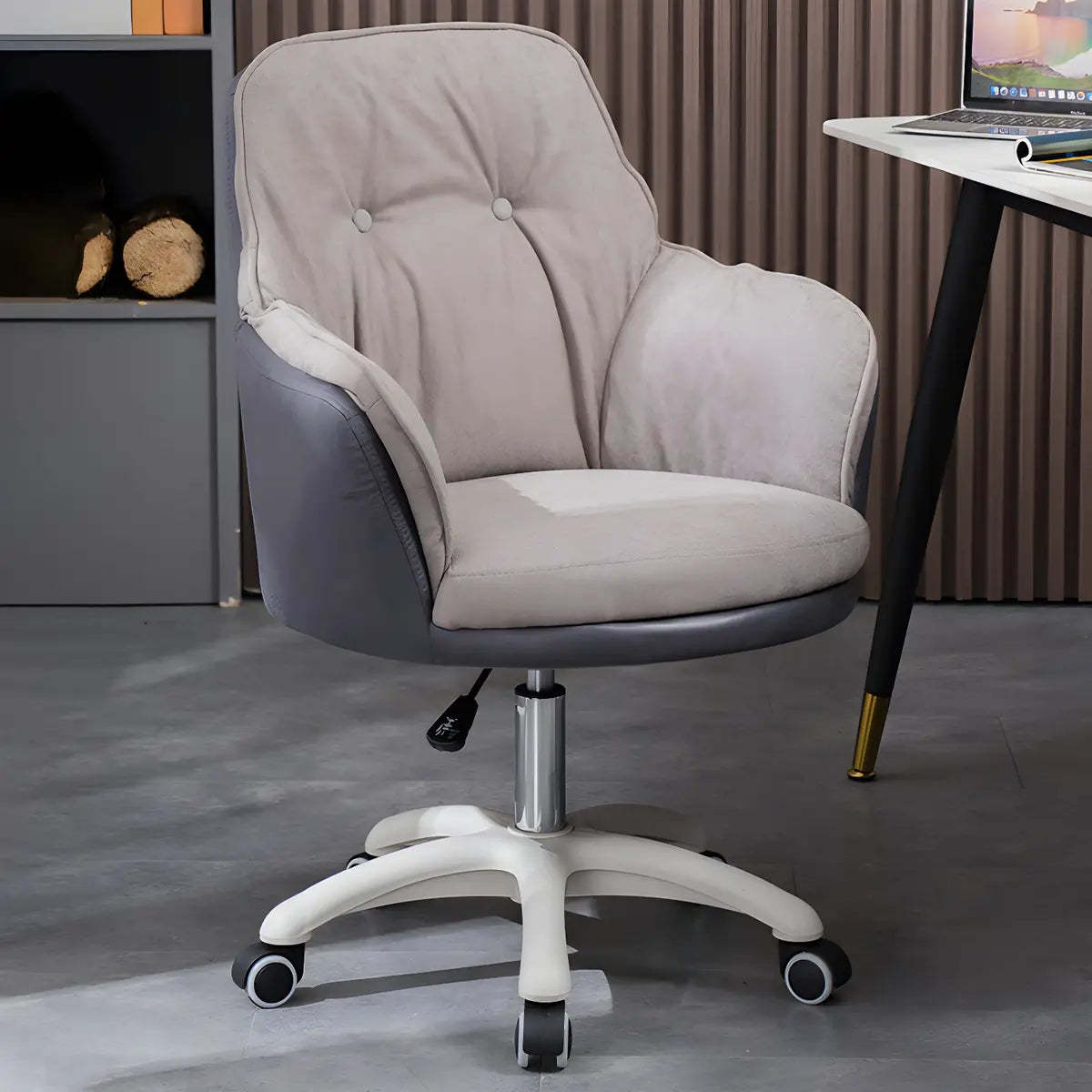 Contemporary Houndstooth Office Chair with Wheels — 8 Piece Set / Yellow / Nylon