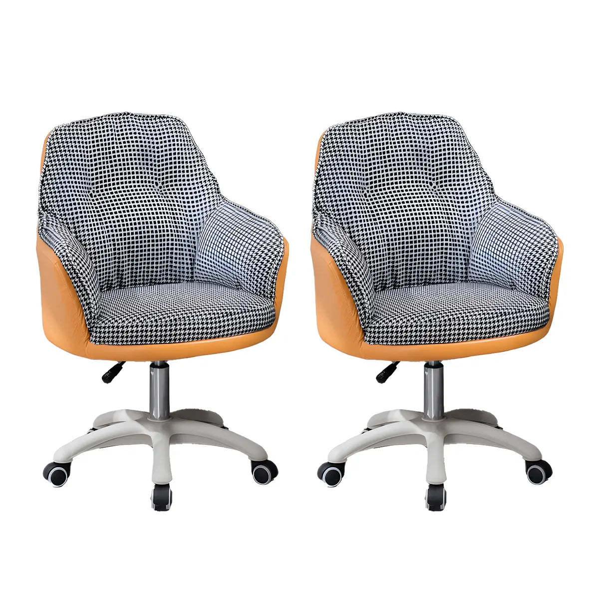 Contemporary Houndstooth Office Chair with Wheels