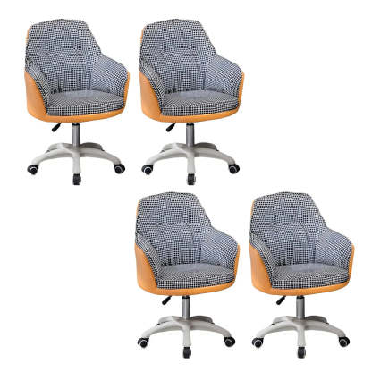 Contemporary Houndstooth Office Chair with Wheels