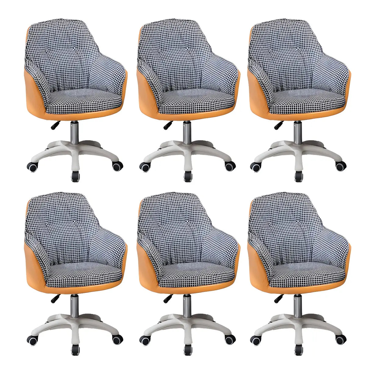 Contemporary Houndstooth Office Chair with Wheels
