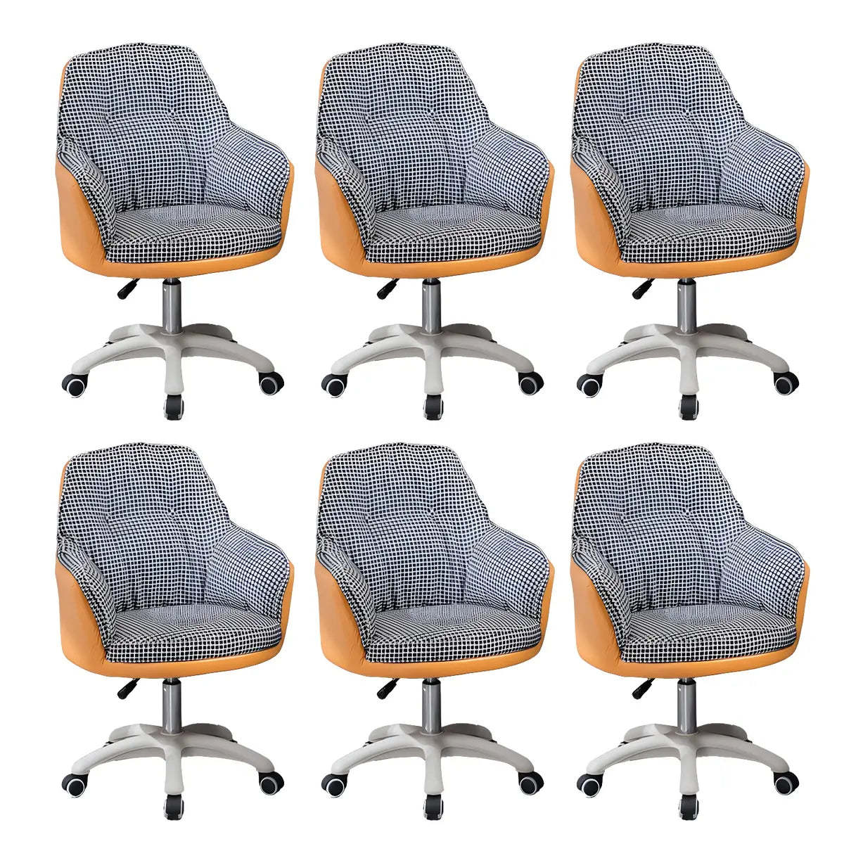 Contemporary Houndstooth Office Chair with Wheels