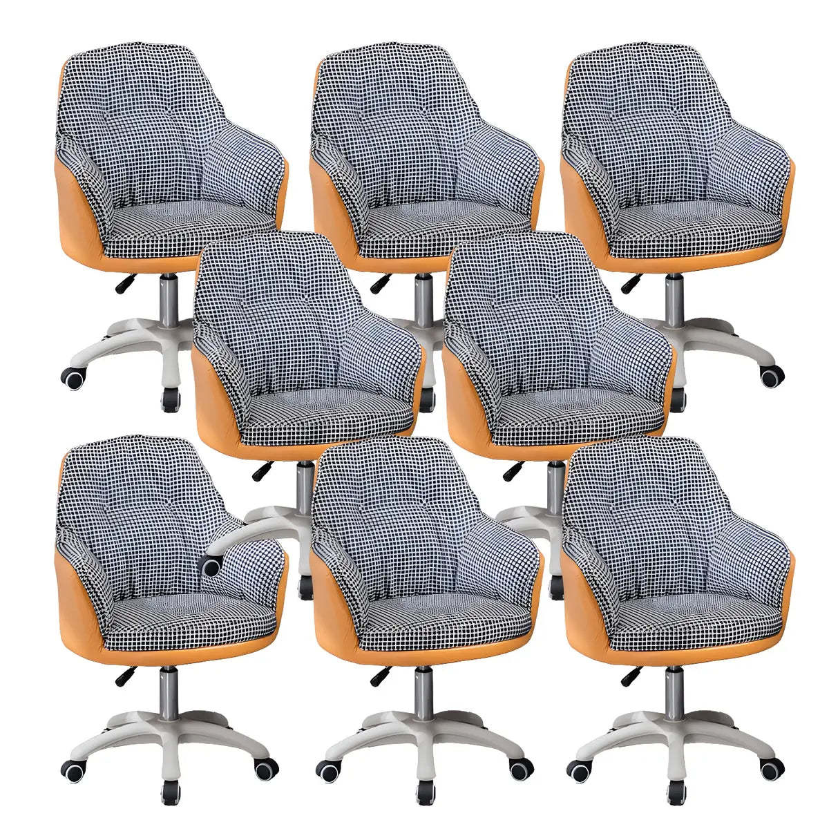 Contemporary Houndstooth Office Chair with Wheels