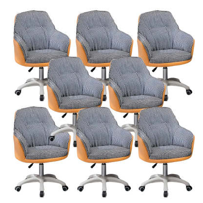 Contemporary Houndstooth Office Chair with Wheels