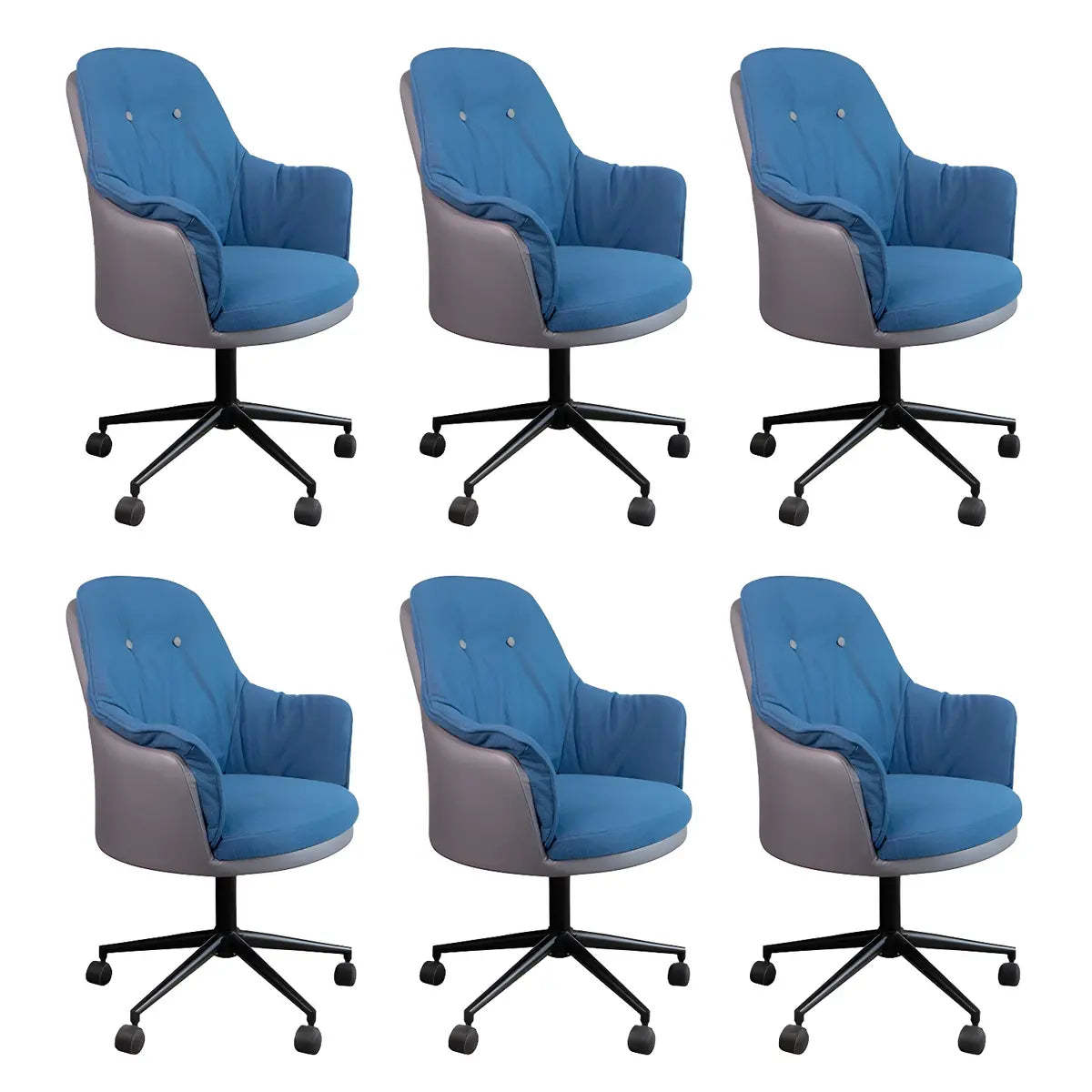 Contemporary Houndstooth Office Chair with Wheels — 1 Piece / Light Gray / Steel
