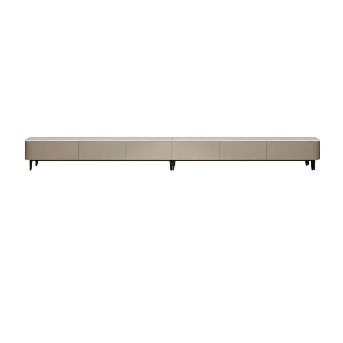 Contemporary Khaki Stone Long TV Stand with Drawers