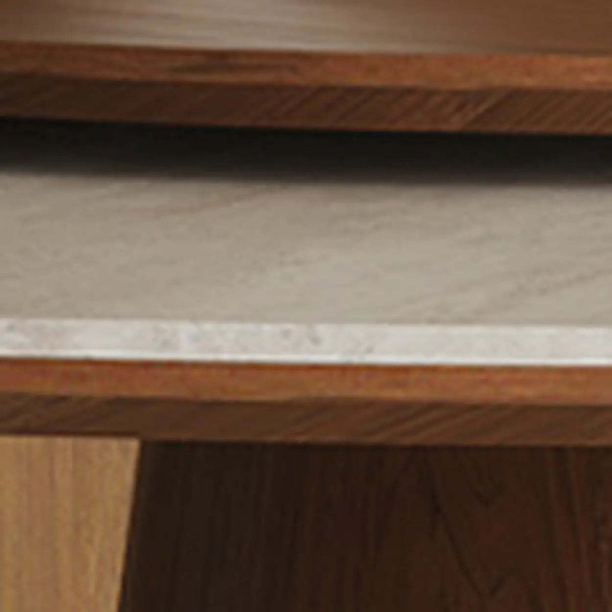Contemporary Lazy Susan Rotating Round Dining Table — White/Brown / Table Only