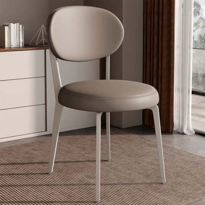 Contemporary Leather Curved Back Dining Chair