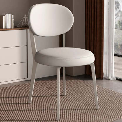 Contemporary Leather Curved Back Dining Chair