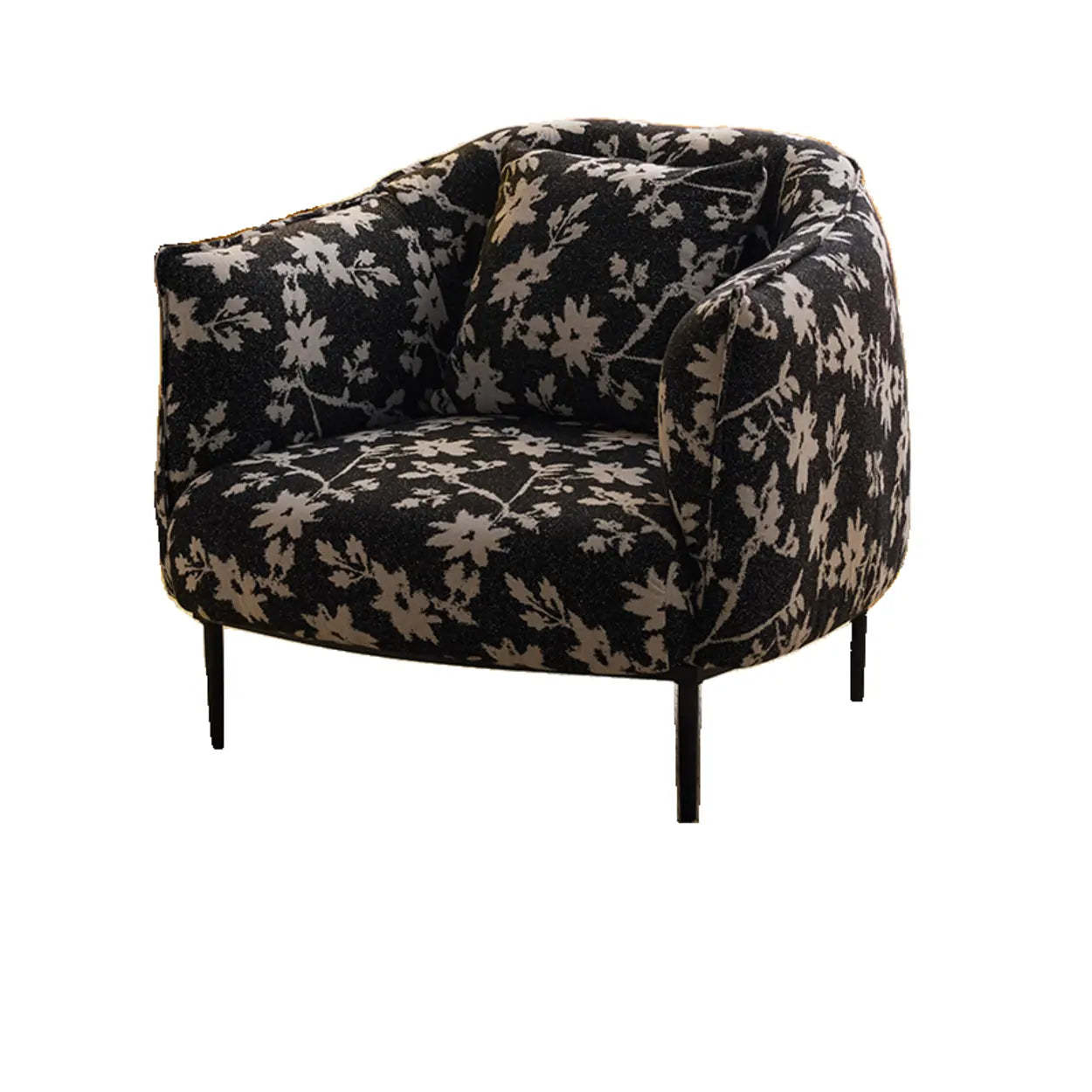 Contemporary Black Leather Lounge Accent Chair