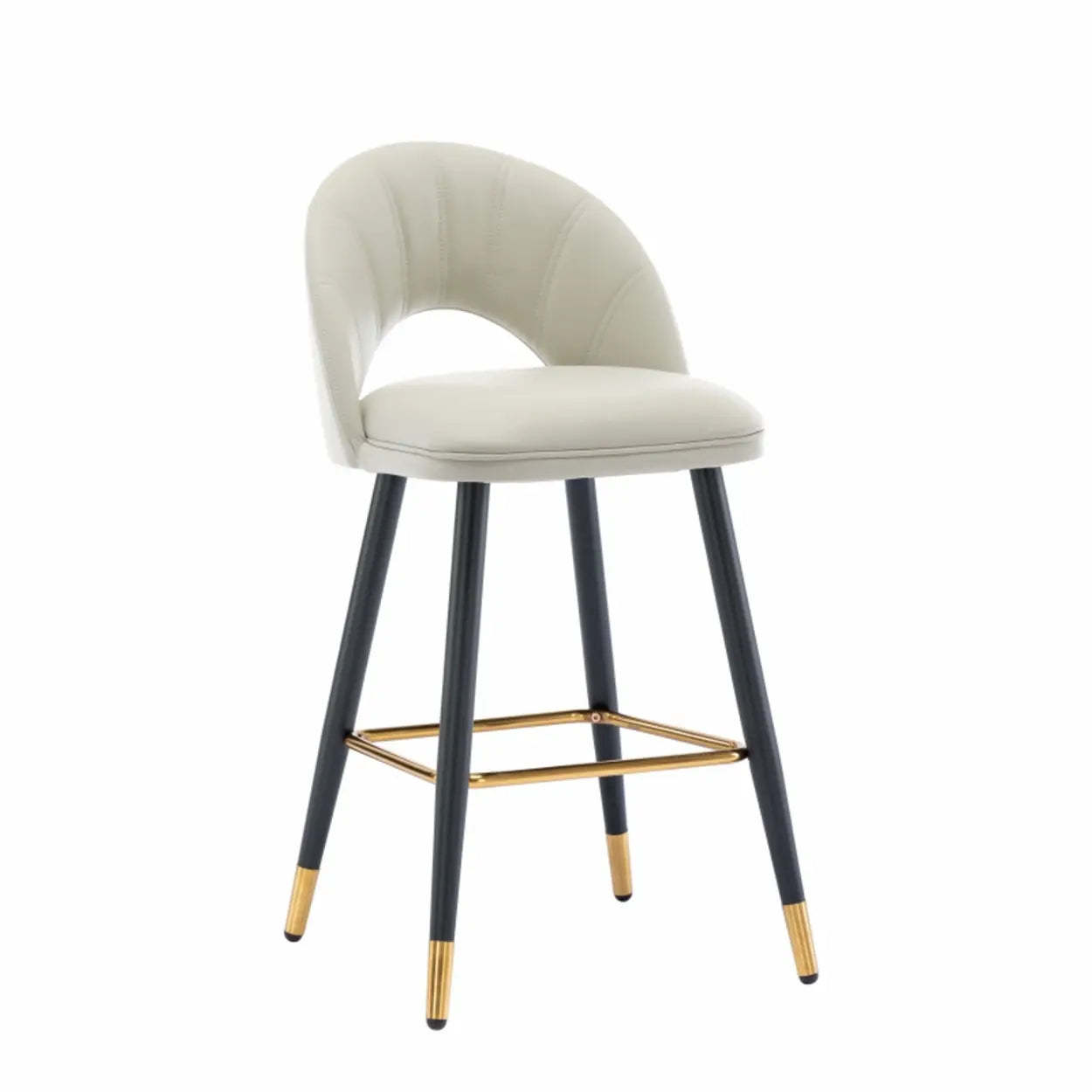 Contemporary Leather Curved Back Bar Stool