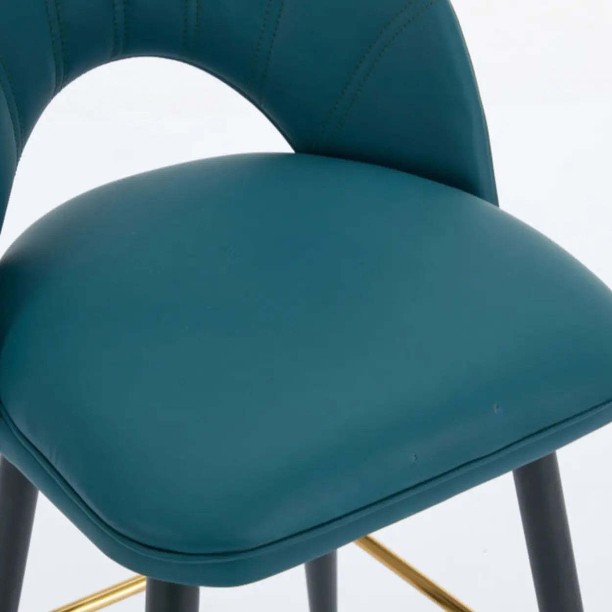 Contemporary Leather Curved Back Bar Stool