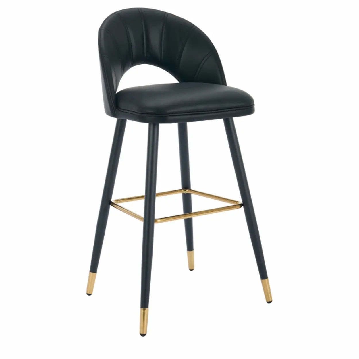 Contemporary Leather Curved Back Bar Stool