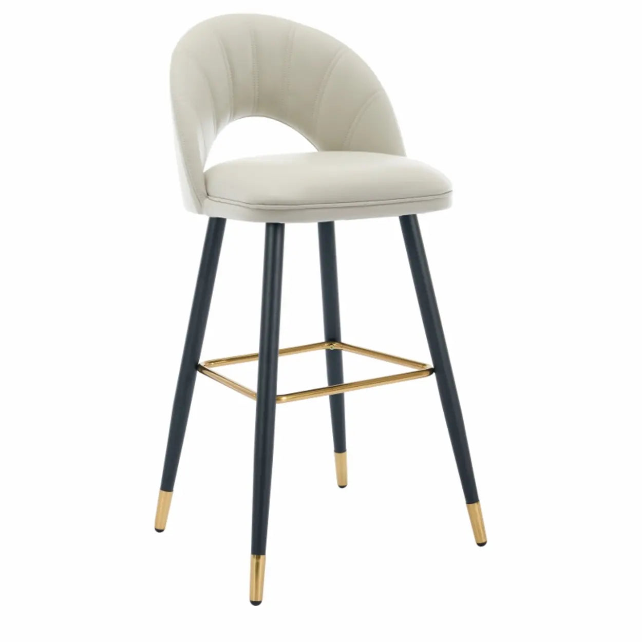 Contemporary Leather Curved Back Bar Stool
