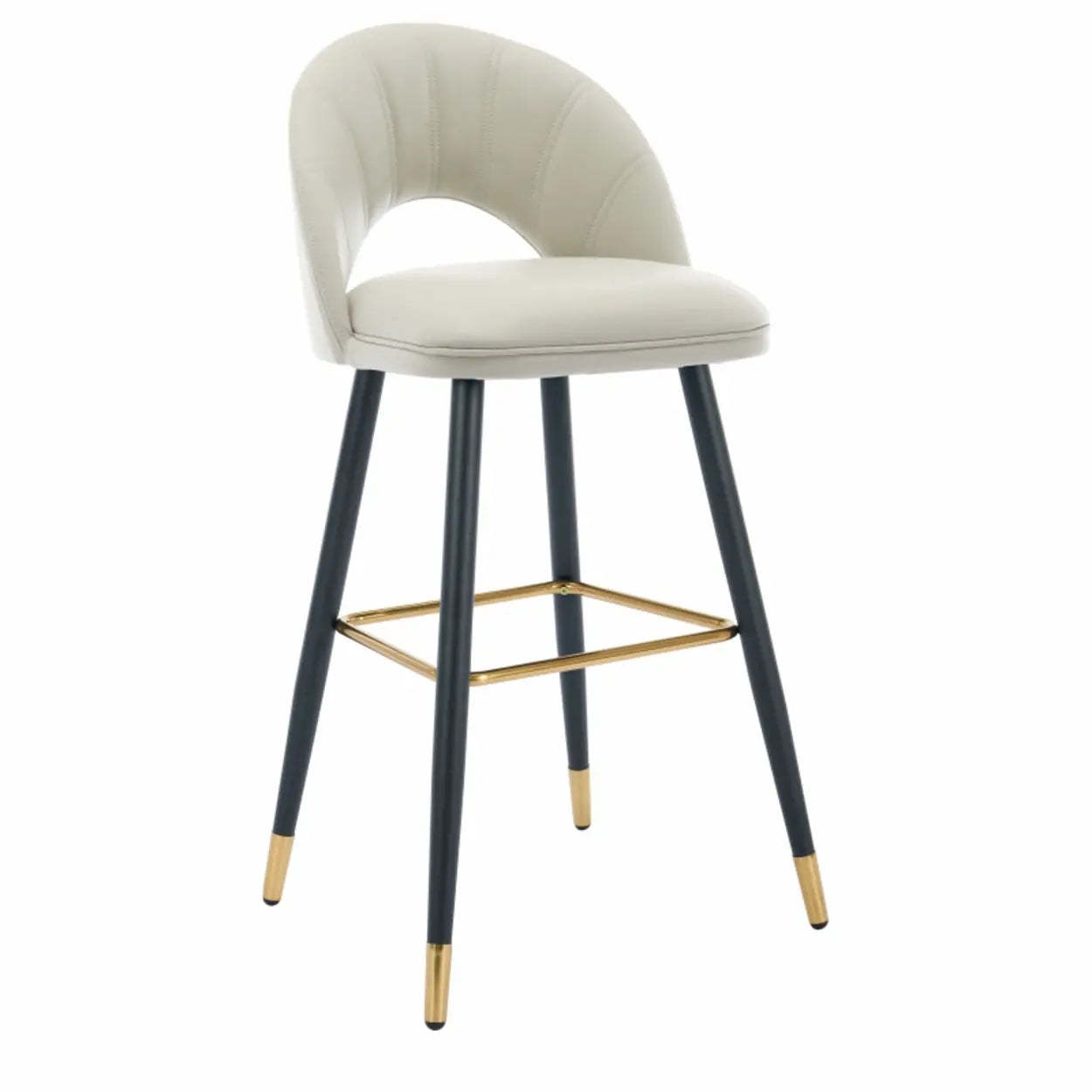 Contemporary Leather Curved Back Bar Stool