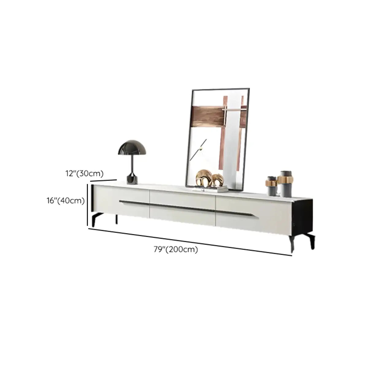 Contemporary Stone Rectangular TV Stand