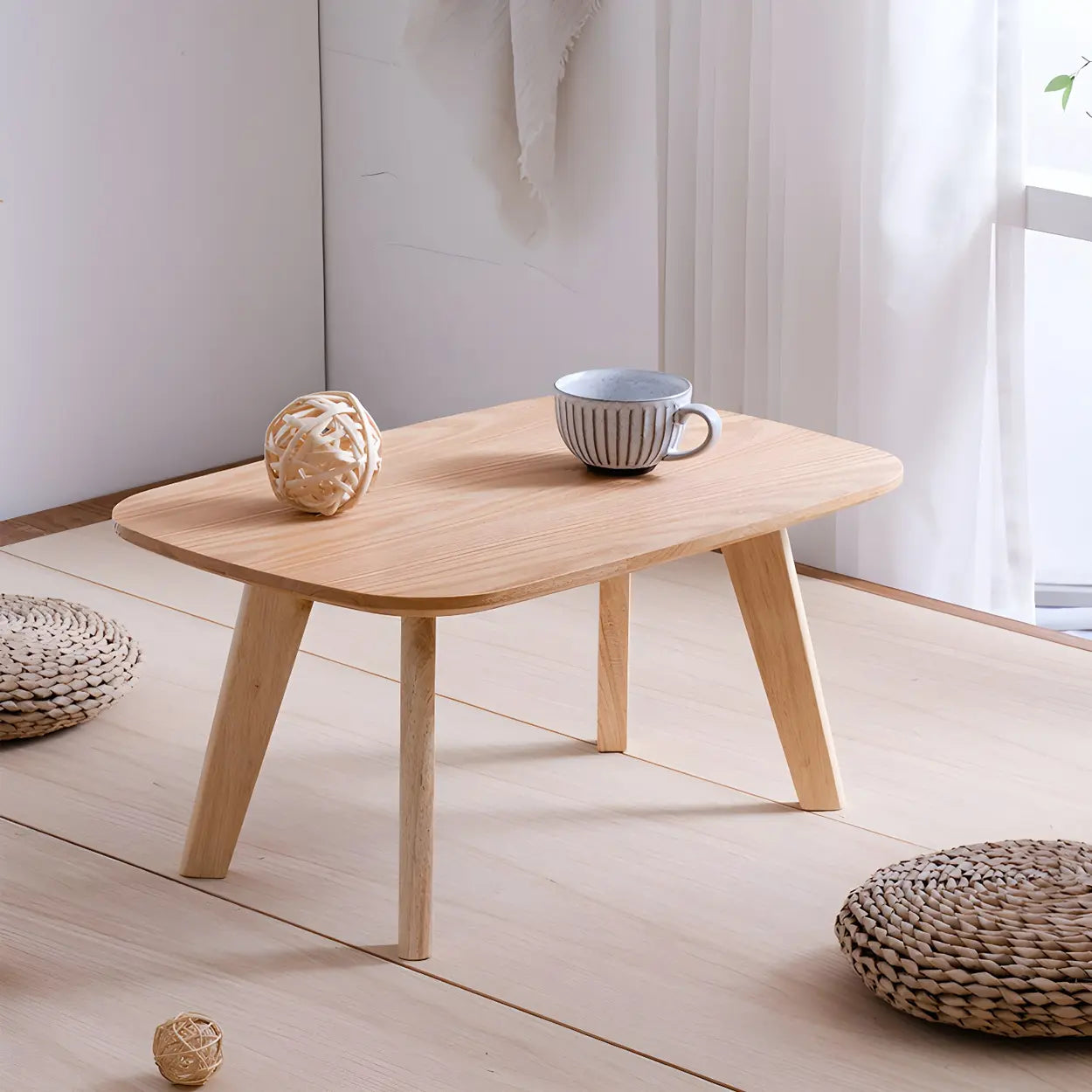 Contemporary Natural Rubberwood Oval Writing Desk