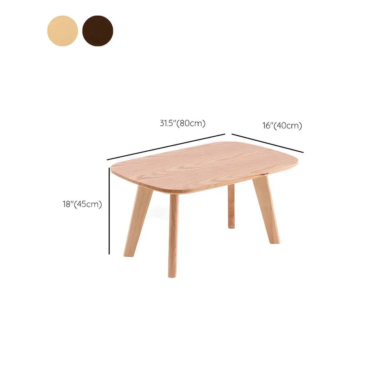 Contemporary Natural Rubberwood Oval Writing Desk