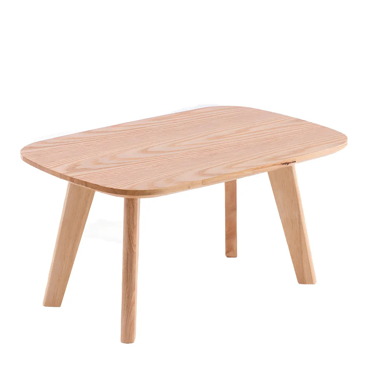 Contemporary Natural Rubberwood Oval Writing Desk — Natural Finish / Table Only