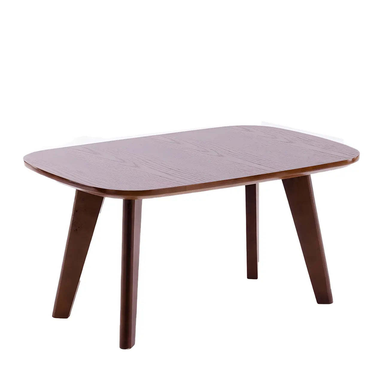 Contemporary Natural Rubberwood Oval Writing Desk — Brown / Table Only