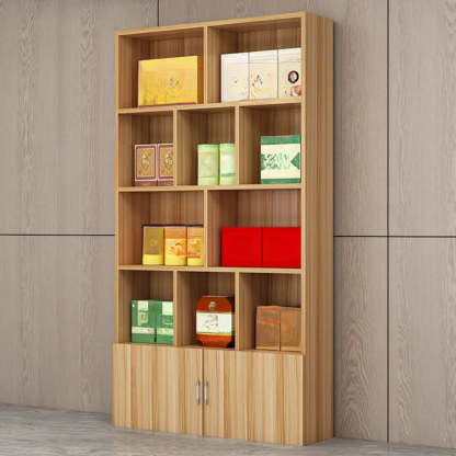 Contemporary Open Walnut Wine Cabinet — Teak