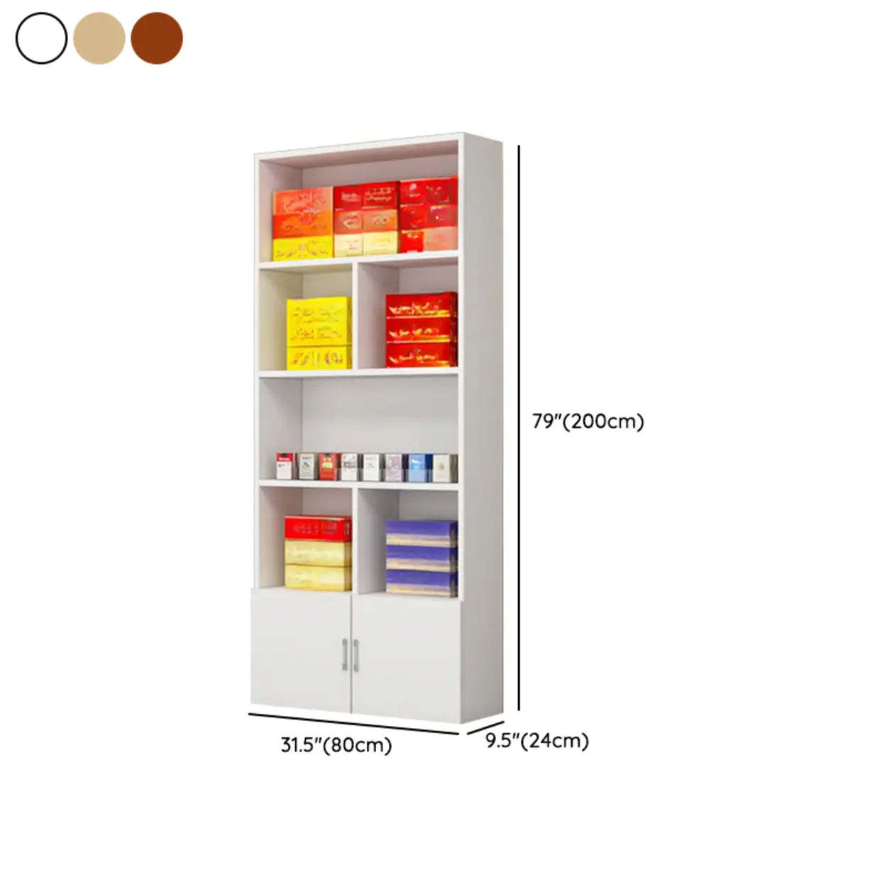 Contemporary Open Walnut Wine Cabinet