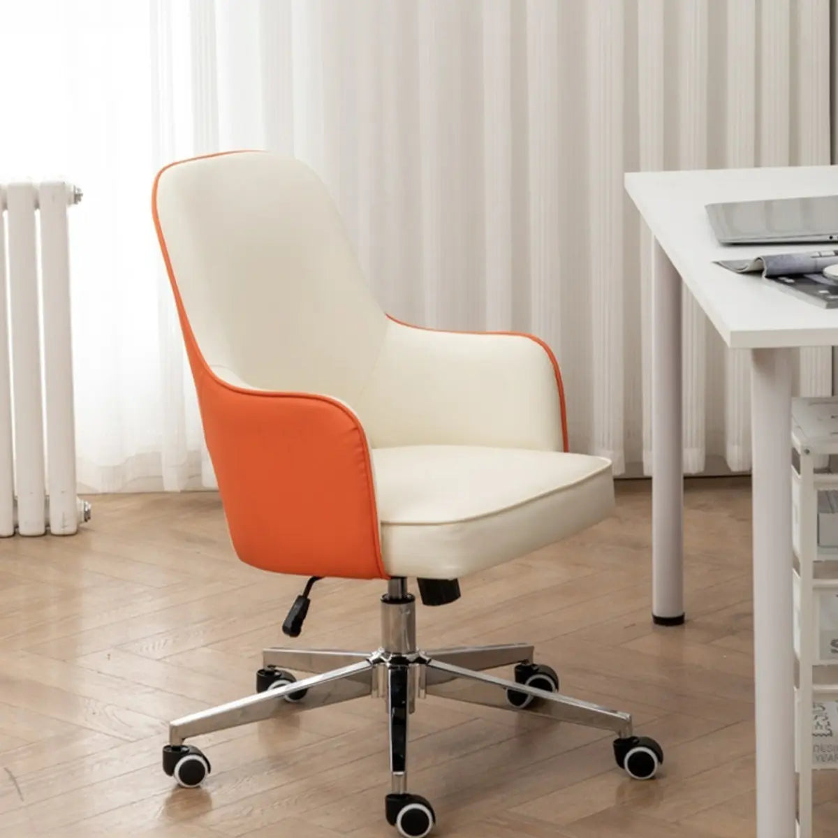 Contemporary Orange Swivel Ergonomic Office Chair