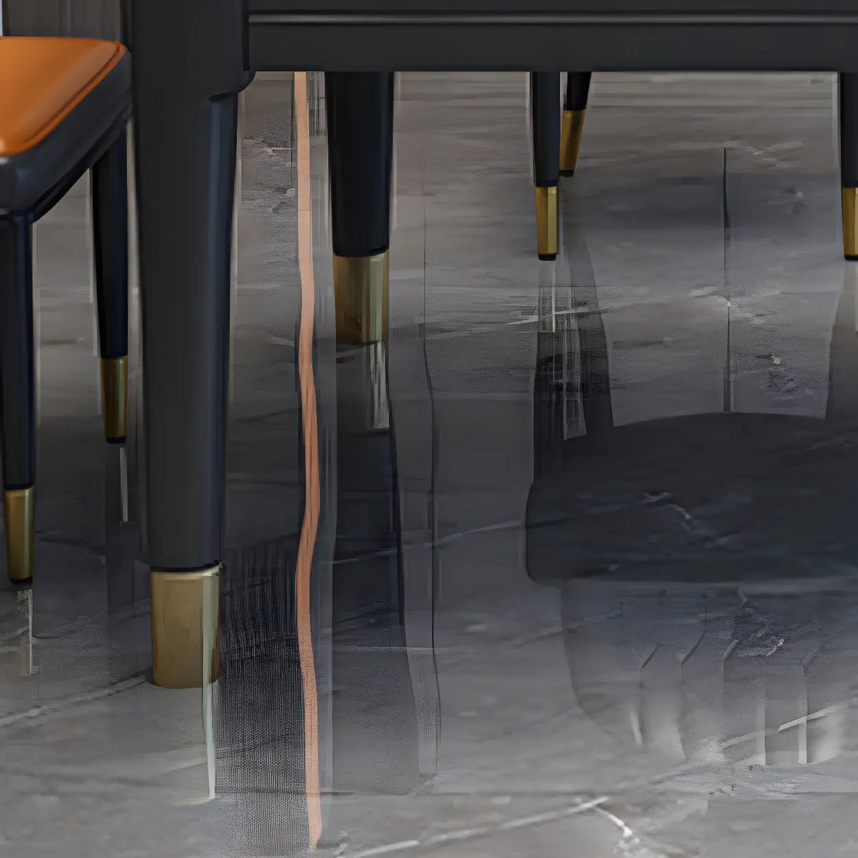 Contemporary Oval Gray Marble Extendable Dining Table