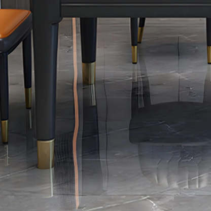 Contemporary Oval Gray Marble Extendable Dining Table