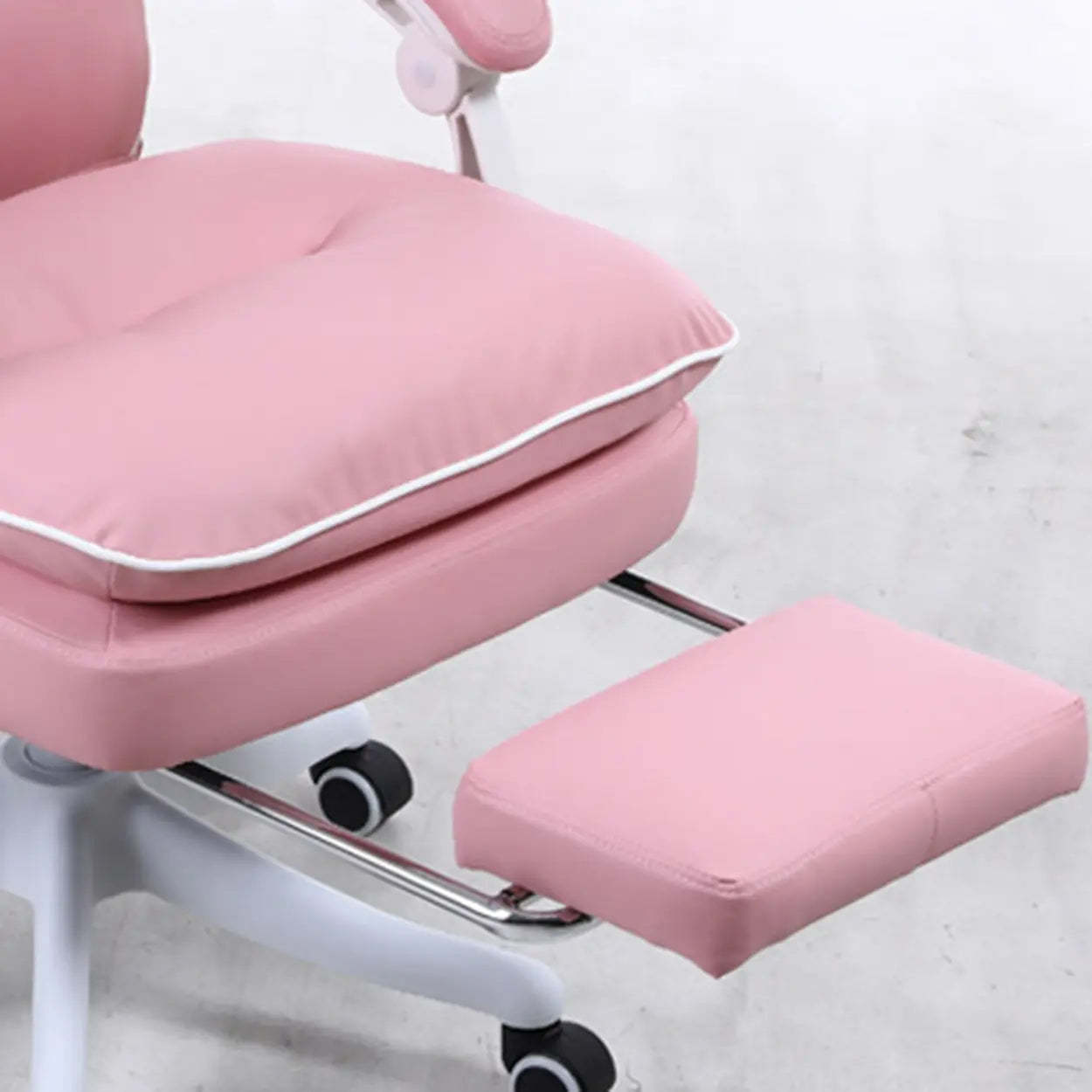 Contemporary Pink Leather Reclining Adjustable Office Chair