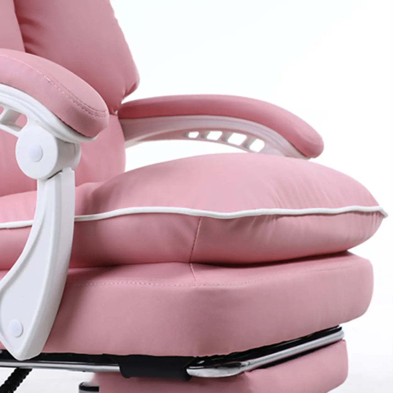 Contemporary Pink Leather Reclining Adjustable Office Chair