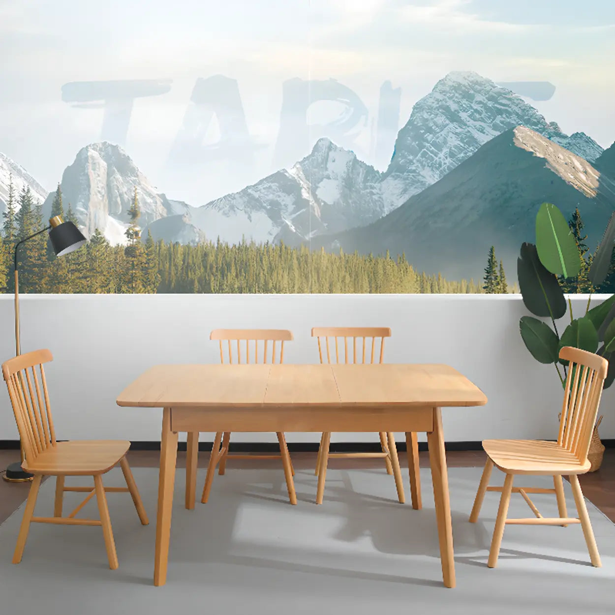 Contemporary Natural Wood Extendable Dining Table — Without Chairs