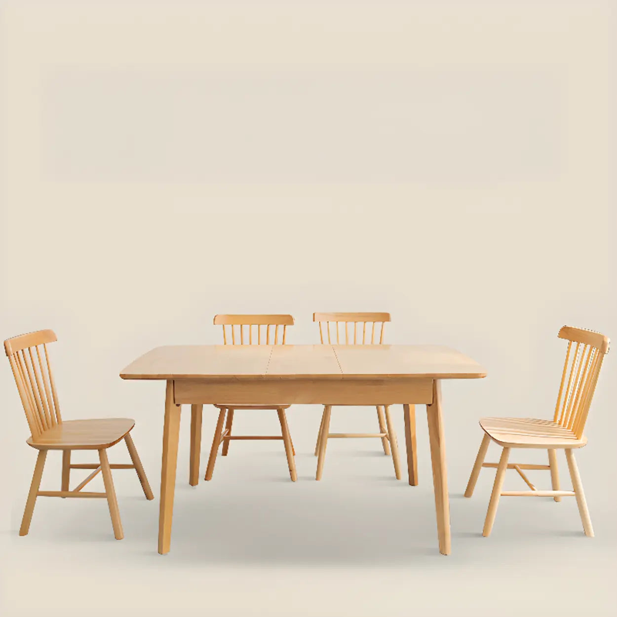 Contemporary Natural Wood Extendable Dining Table