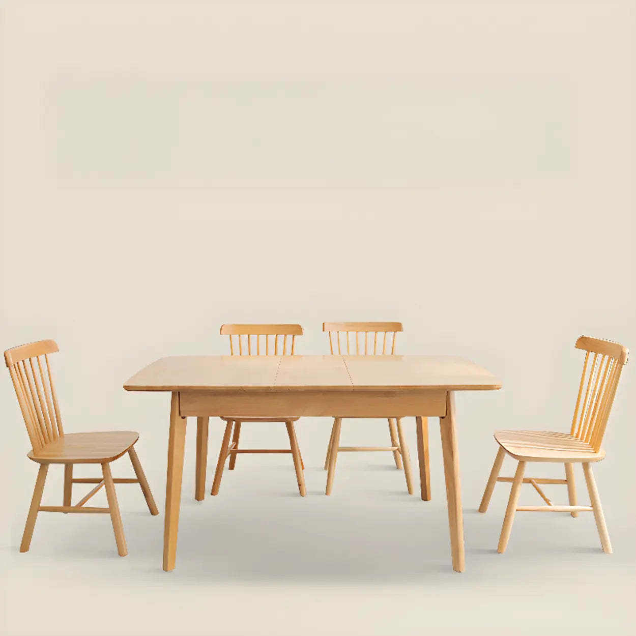 Contemporary Natural Wood Extendable Dining Table