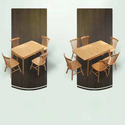Contemporary Natural Wood Extendable Dining Table