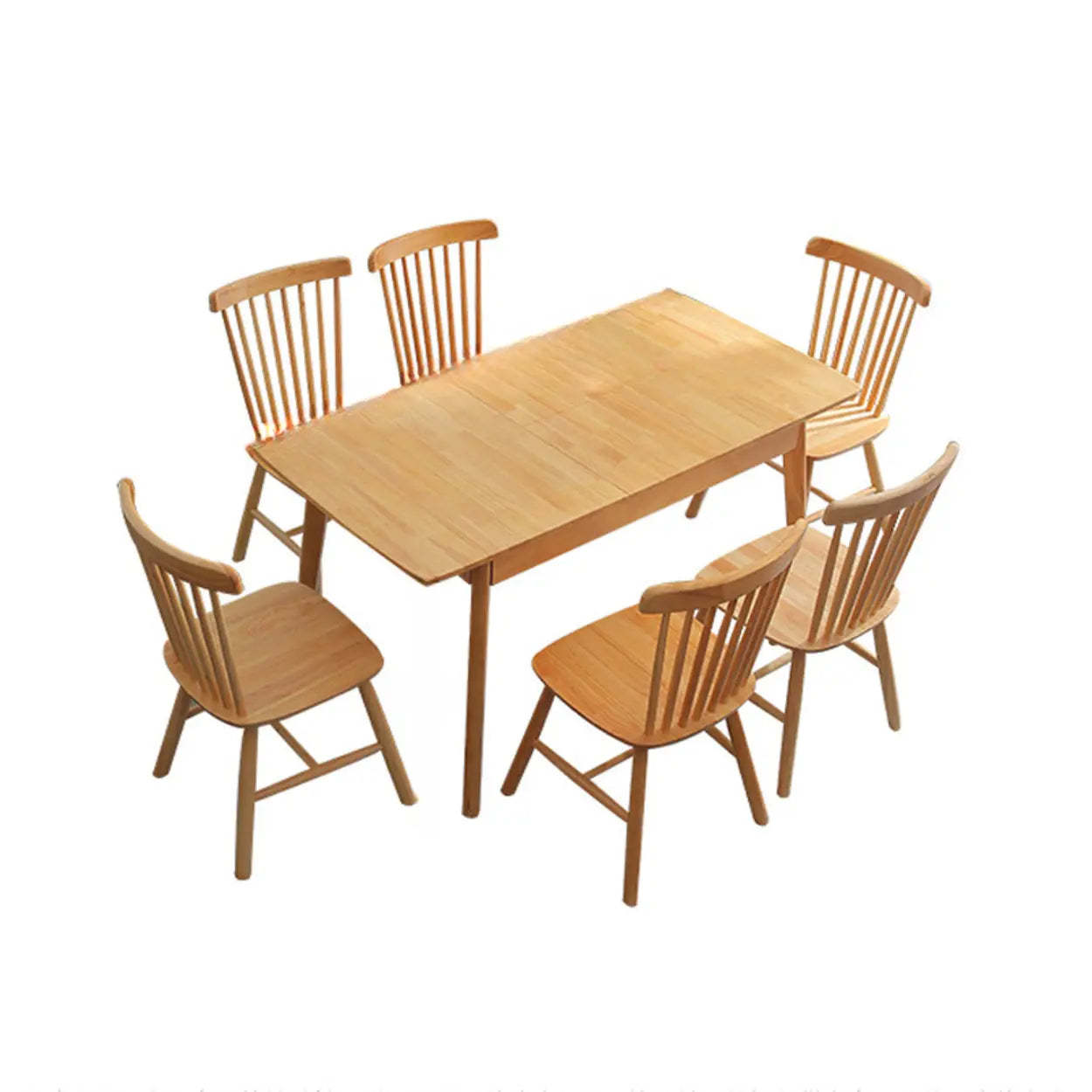 Contemporary Natural Wood Extendable Dining Table