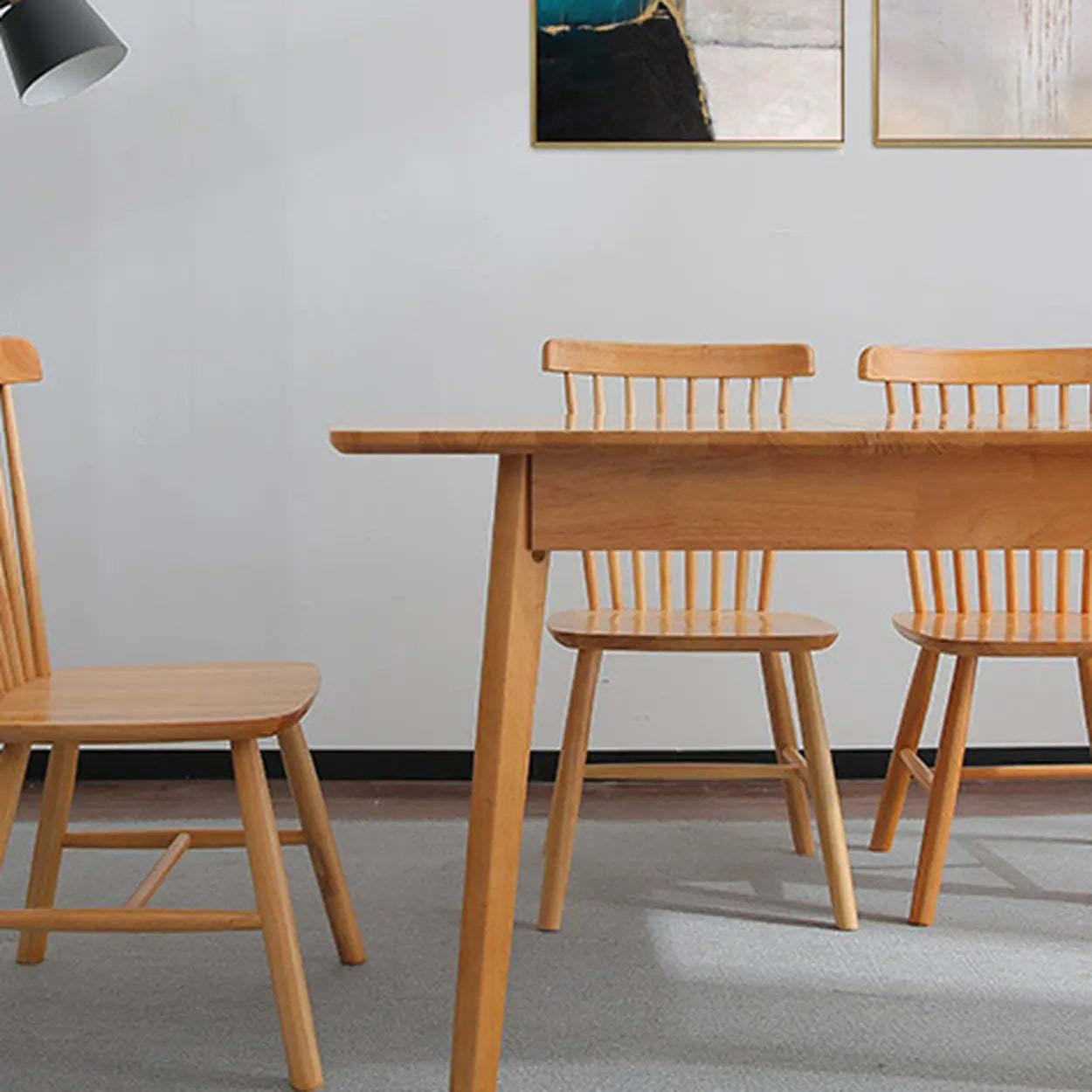 Contemporary Natural Wood Extendable Dining Table