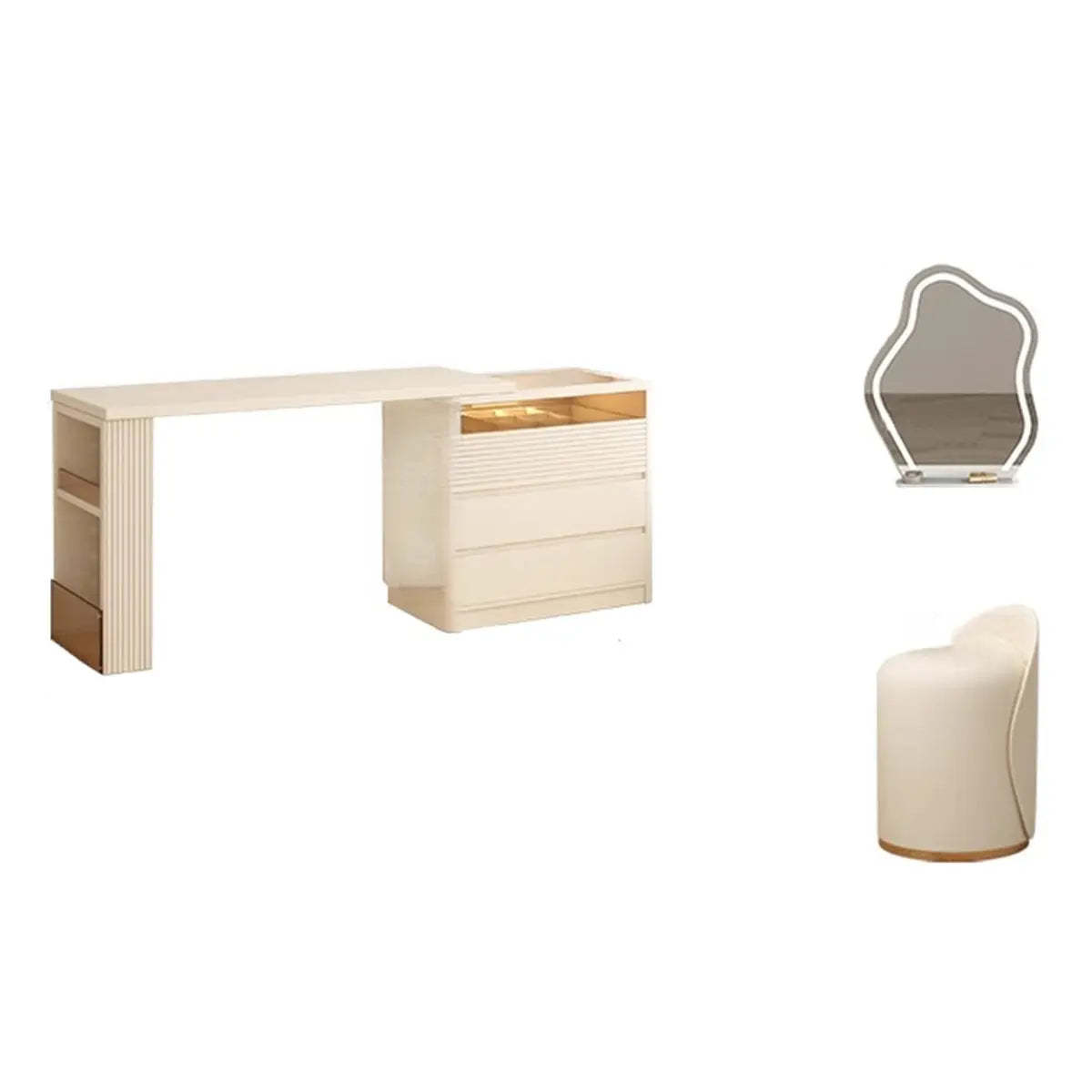 Contemporary Wood White Large Makeup Vanity
